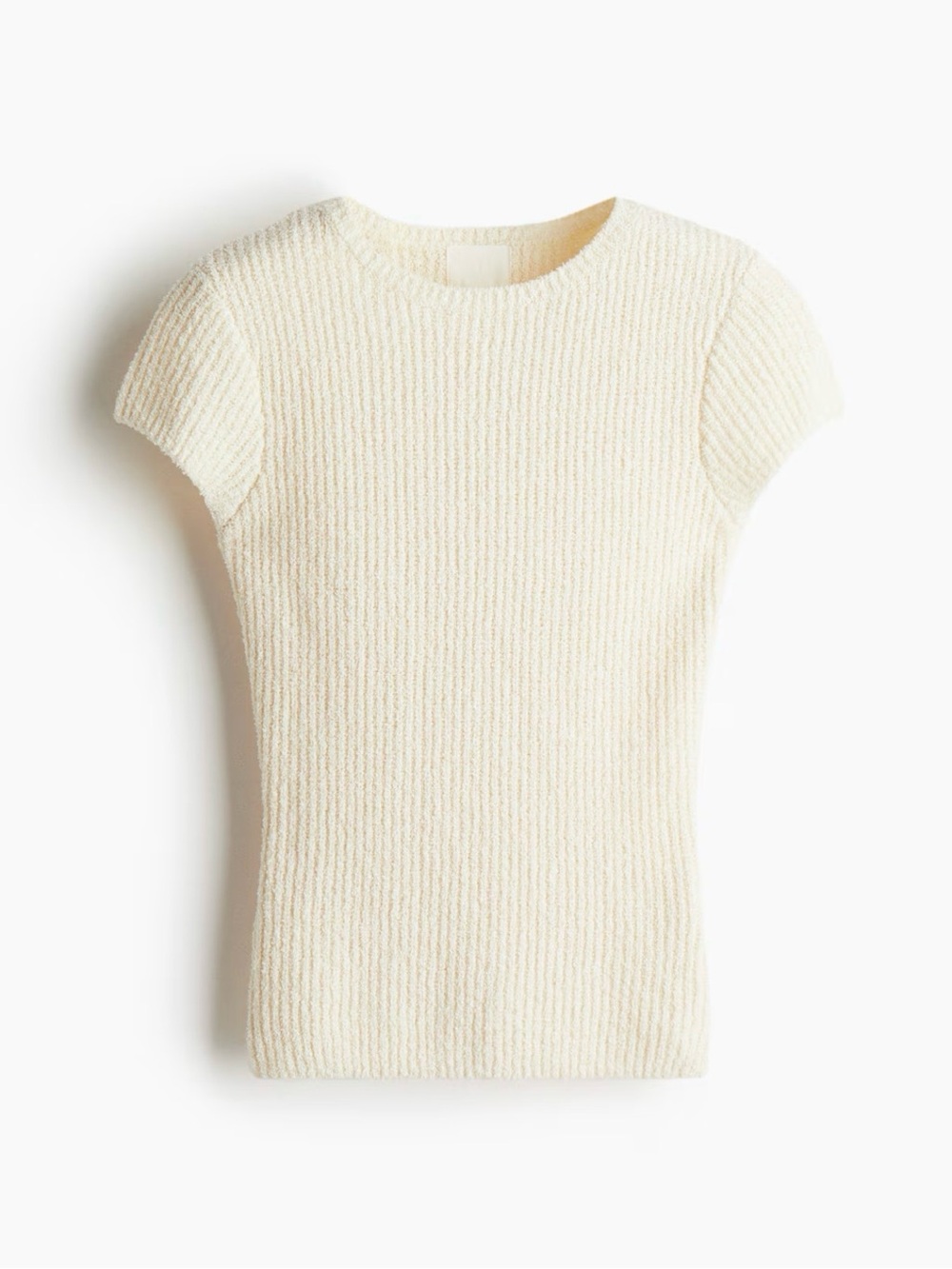 H&M Women’s RIB-KNIT TOP in light Beige size Medium